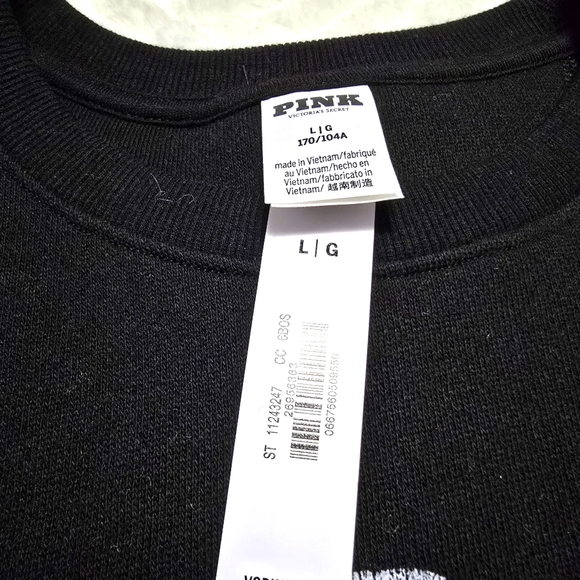 PINK VS "Sundays are the Best Days" Crewneck Sweater Black. Size L - Picture 6 of 6
